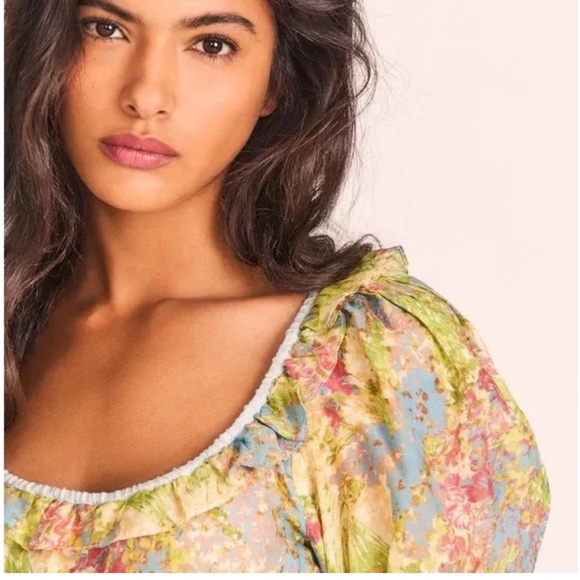 LoveShackFancy Multicolor Ruffle Mini Dress - Picture 3 of 16